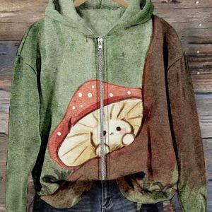 Women's Ethnic Zipper Regular Loose Jacket, Outerwear, color:Green|size:5XL, catalog Noracora shop
