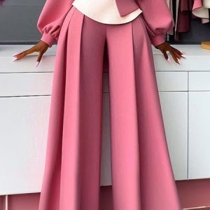 Urban Loosen Fashion Wide leg Pants, Pants, color:Pink|size:XXL, Stylewe