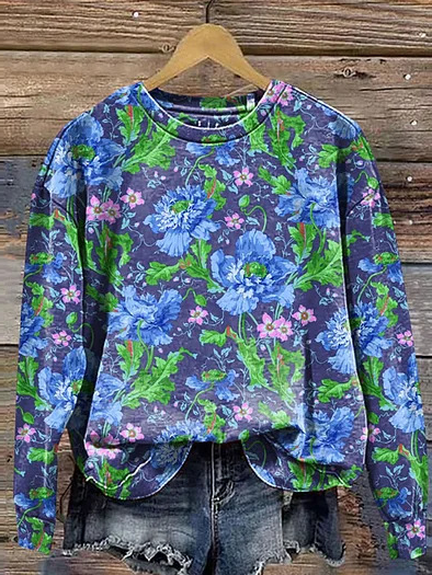 Women's Crew Neck Ethnic Casual Spring/Fall Long Sleeve Sweatshirt, JustFashionNow Sweatshirts & Hoodies, color:Color3|size:XXL,