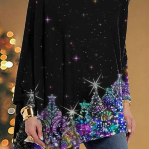 Crew Neck Long Sleeve Floral Regular Micro-Elasticity Loose Blouse For Women, Blouses, color:Purple|size:3XL, catalog Noracora shop