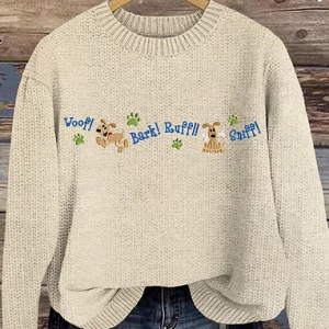 Casual Crew Neck Animal Sweatshirt, Hoodies & Sweatshirts, color:Khaki|size:XXL, catalog Noracora shop