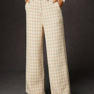 Houndstooth Urban Fashion Straight Pants, Pants, color:As Picture|size:XXL, Stylewe