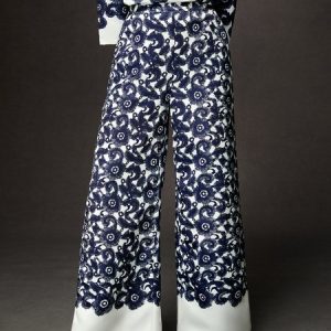 Elegant Loose Print Wide Leg Pants, Pants, color:As Picture|size:XXL, Stylewe