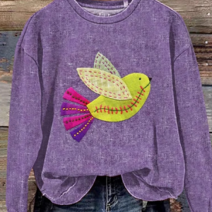 Casual Crew Neck Animal Sweatshirt, Hoodies & Sweatshirts, color:Purple|size:XXL, catalog Noracora shop