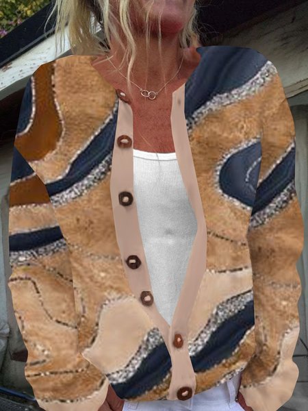 Loose Abstract Casual Cardigan, Cardigans, Lilicloth.com
