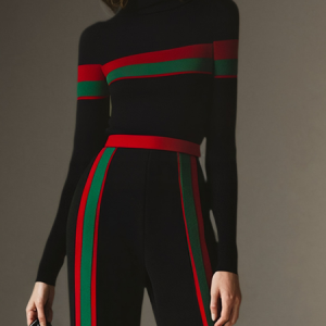 Plus Size Urban Turtleneck Tight Regular Sleeve Color Block Sweater, Plus Tops, color:Black|size:4X, Stylewe