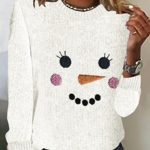 Casual Geometric Crew Neck Long Sleeve T-shirt, T-shirts, color:White|size:4XL, catalog Noracora shop