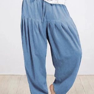 Casual Plain Long Pant, Pants, color:Sky Blue|size:5XL, catalog Noracora shop