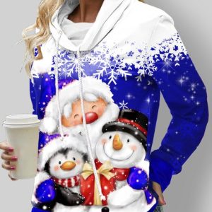 Casual Hoodie Christmas Sweatshirt Zipper, Hoodies & Sweatshirts, color:Blue|size:5XL, catalog Noracora shop