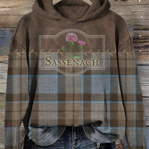 Retro checkered hooded sweatshirt, Hoodies&Sweatshirts, Lilicloth.com