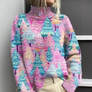 Casual Turtleneck Christmas Sweatshirt, Hoodies & Sweatshirts, color:Apricot|size:3XL, catalog Noracora shop