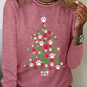 Christmas Dog Casual Long Sleeve Shirt, Long sleeves, Lilicloth.com