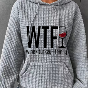 Womens WTF Vintage Turkey Family Print Casual Hoodie, Hoodies&Sweatshirts, Lilicloth.com