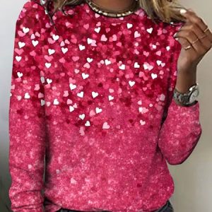Women's Long Sleeve Tee T-shirt Spring/Fall Plaid Crew Neck Vintage Top, JustFashionNow Long sleeve tops, color:Red|size:5XL,