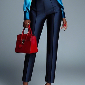 Plain Urban Ankle Pants, Pants, color:Navyblue|size:XXL, Stylewe