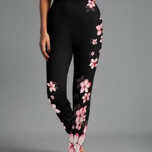 Tight Floral Casual Leggings, Leggings, Lilicloth.com