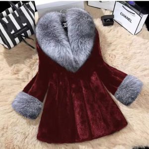 Women's Abstract Thicken Loose Jacket, Outerwear, color:Wine Red|size:4XL, catalog Noracora shop