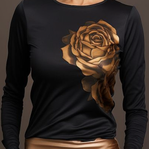 Casual Crew Neck 3D Printing Tight T-Shirt, Tees, color:Black|size:XXL, Stylewe