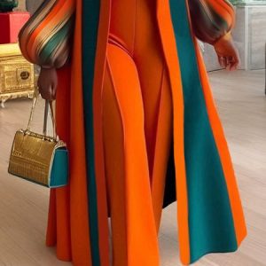 Elegant Plain Wide Leg Pants, Pants, color:Orange|size:XXL, Stylewe