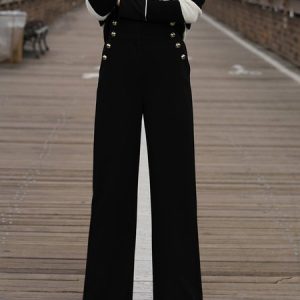 Urban Pocket Stitching Plain Regular Fit Fashion Pants, Pants, color:Black|size:XXL, Stylewe