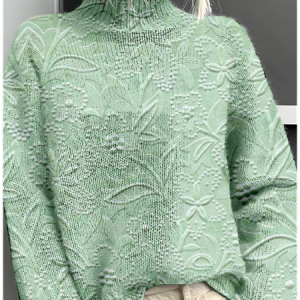 Women's Mock Neck 3D Printing Vintage Spring/Fall Long Sleeve Sweatshirt, JustFashionNow Sweatshirts & Hoodies, color:Green|size:3XL,