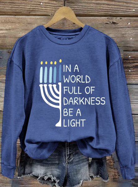 In the darkness, become a lamp with a round neck pullover sweatshirt, Hoodies&Sweatshirts, Lilicloth.com