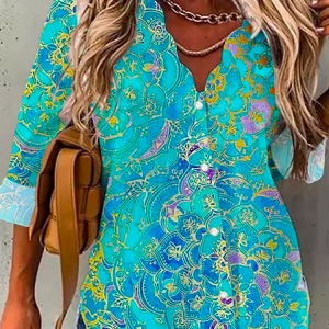 Printed Casual Long Sleeve Tunic Blouse, Shirts, color:As Picture|size:XXL, catalog Noracora shop