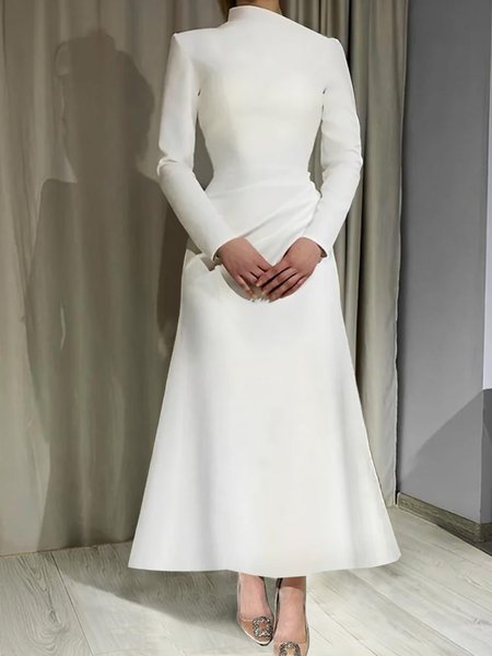 Elegant Plain Party Maxi Dress, Maxi Dresses, color:White|size:XXL, Stylewe