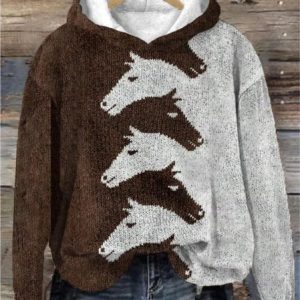 Women's Floral Spring/Fall Cotton Long Sleeve Casual Daily Hoodie, JustFashionNow Sweatshirts & Hoodies, color:Coffee|size:4XL,