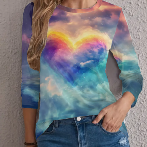 A Romantic And Dreamy Heart In The Sky Long Sleeve Shirt, Long sleeves, Lilicloth.com