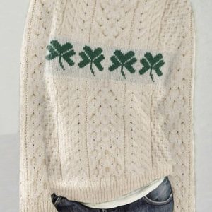 Women Wool/Knitting Animal Long Sleeve Comfy Casual Sweater, Sweaters, color:Beige|size:5XL, catalog Noracora shop