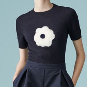 Simple Floral Skinny Crew Neck Short Sleeve T-Shirt, Tees, color:Black|size:XXL, Stylewe