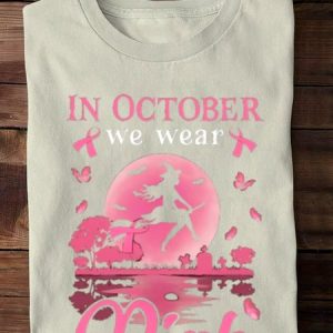 Halloween Casual Pink Witch Pattern Crew Neck Long Sleeve T-shirt, T-shirts, color:Apricot|size:XXL, catalog Noracora shop