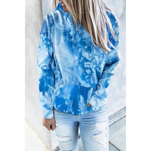 Casual Hoodie Geometric Sweatshirt, Hoodies & Sweatshirts, color:Blue|size:XXL, catalog Noracora shop