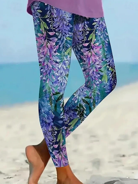 Leaf Print Leggings, Leggings, Lilicloth.com