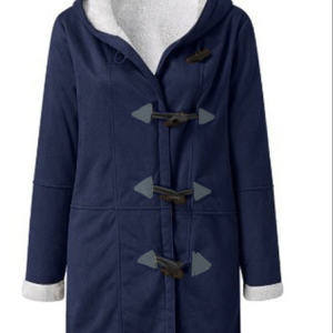 Women's Plain Fleece Loose Jacket, Outerwear, color:Navy Blue|size:5XL, catalog Noracora shop