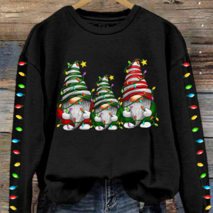 Casual Crew Neck Christmas Santa Claus Pattern Sweatshirt, Hoodies & Sweatshirts, color:Black|size:XXL, catalog Noracora shop