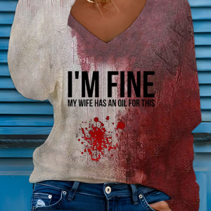 Casual Halloween V Neck Long Sleeve T-shirt, T-shirts, color:Color3|size:5XL, catalog Noracora shop
