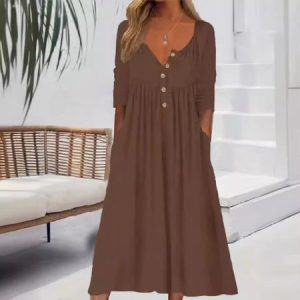Crew Neck Casual Dress With No, Dresses, Lilicloth.com
