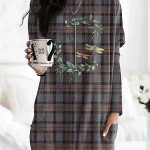Sassenakh Dragonfly Wreath Casual tunic, Long sleeves, Lilicloth.com