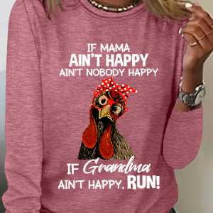 If Mama Aint Happy Aint Nobody Happy Funny Casual Long Sleeve Shirt, Long sleeves, Lilicloth.com