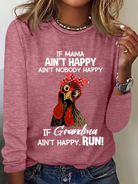 If Mama Aint Happy Aint Nobody Happy Funny Casual Long Sleeve Shirt, Long sleeves, Lilicloth.com