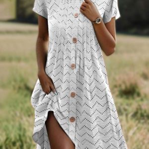 Women Plain Crew Neck Short Sleeve Comfy Casual Midi Dress, Midi, color:White|size:XXL, catalog Noracora shop