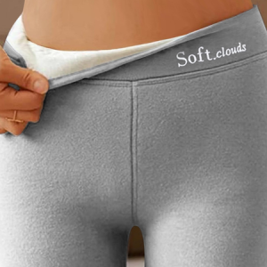 Women's Casual Plain Winter Long Leggings, JustFashionNow Leggings, color:Light Gray|size:3XL,