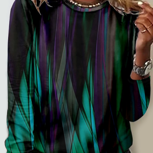 Abstract Graphic Casual Long Sleeve Shirt, Long sleeves, Lilicloth.com