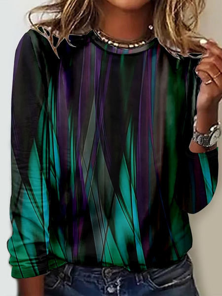Abstract Graphic Casual Long Sleeve Shirt, Long sleeves, Lilicloth.com
