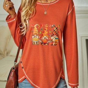 Halloween Loose Casual Buttoned T-Shirt, T-shirts, color:Blue|size:XXL, catalog Noracora shop