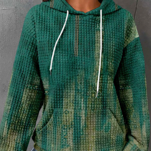 Casual Hoodie Floral Sweatshirt Zipper, Hoodies & Sweatshirts, color:Green|size:4XL, catalog Noracora shop