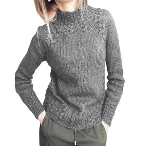 Women Knitted Plain Long Sleeve Comfy Vintage Sweater, Sweaters, color:Light Gray|size:3XL, catalog Noracora shop