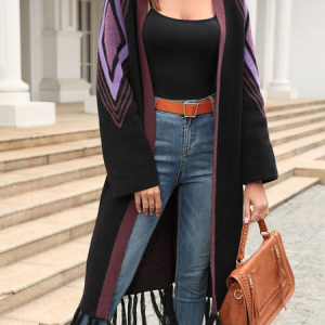 Women Wool/Knitting Ethnic Long Sleeve Comfy Casual Cardigan, Sweaters, color:Black|size:XL, catalog Noracora shop